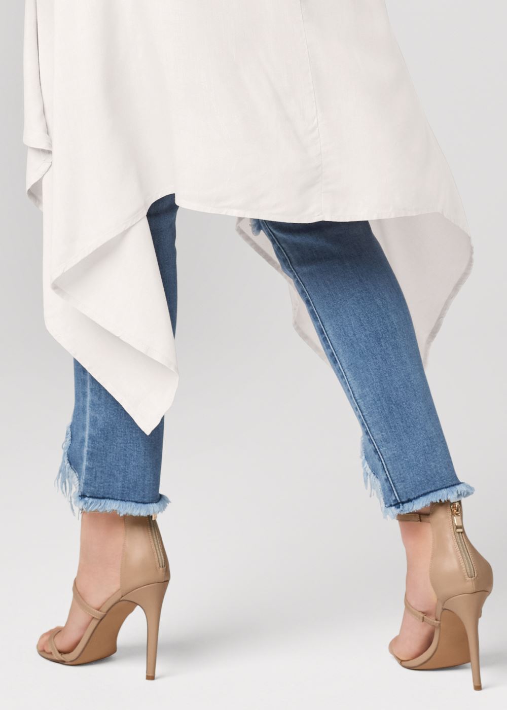 Venus Plus Size Knot Twist High-Low Blouse