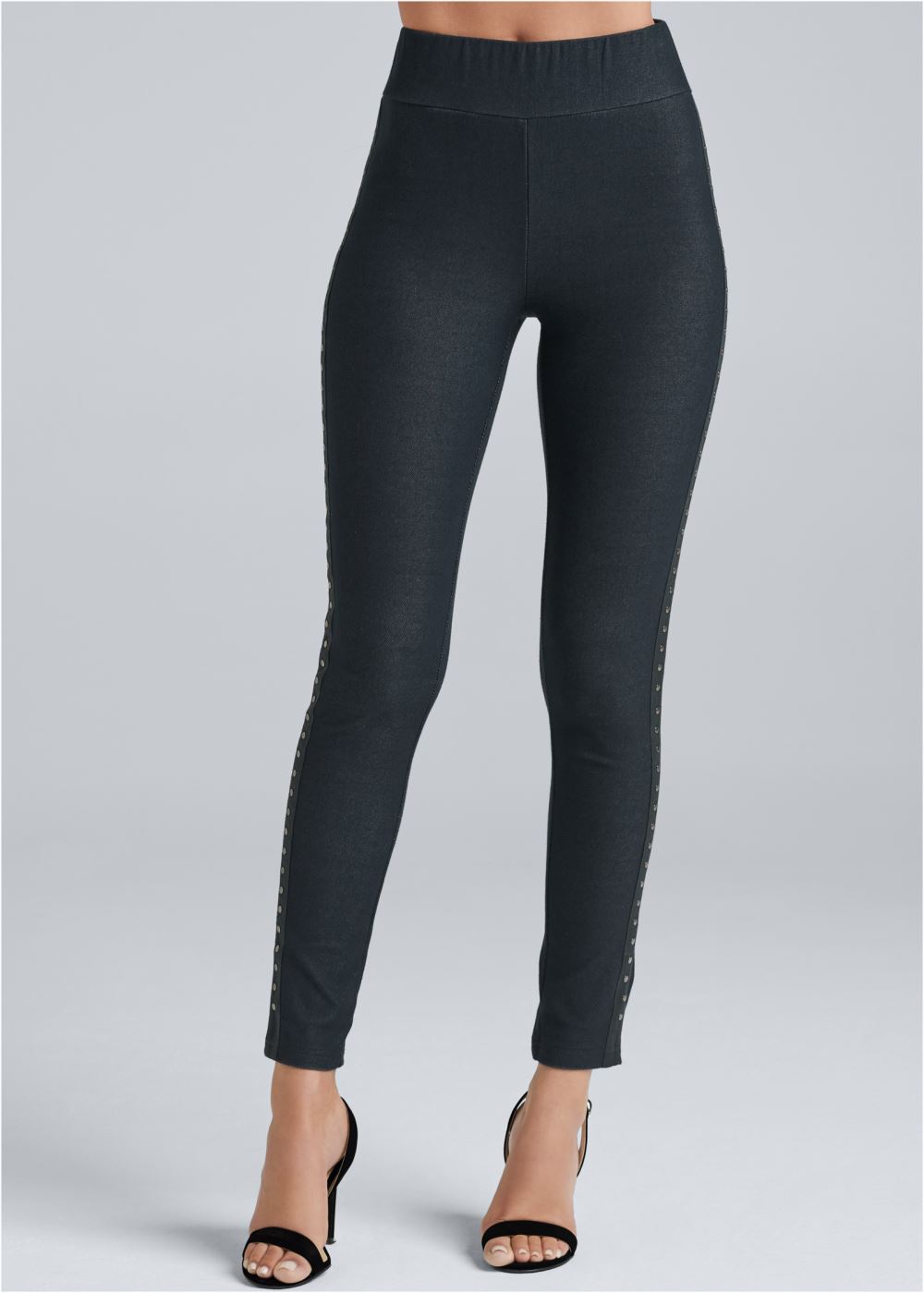 Venus Plus Size Embellished Leggings in Black
