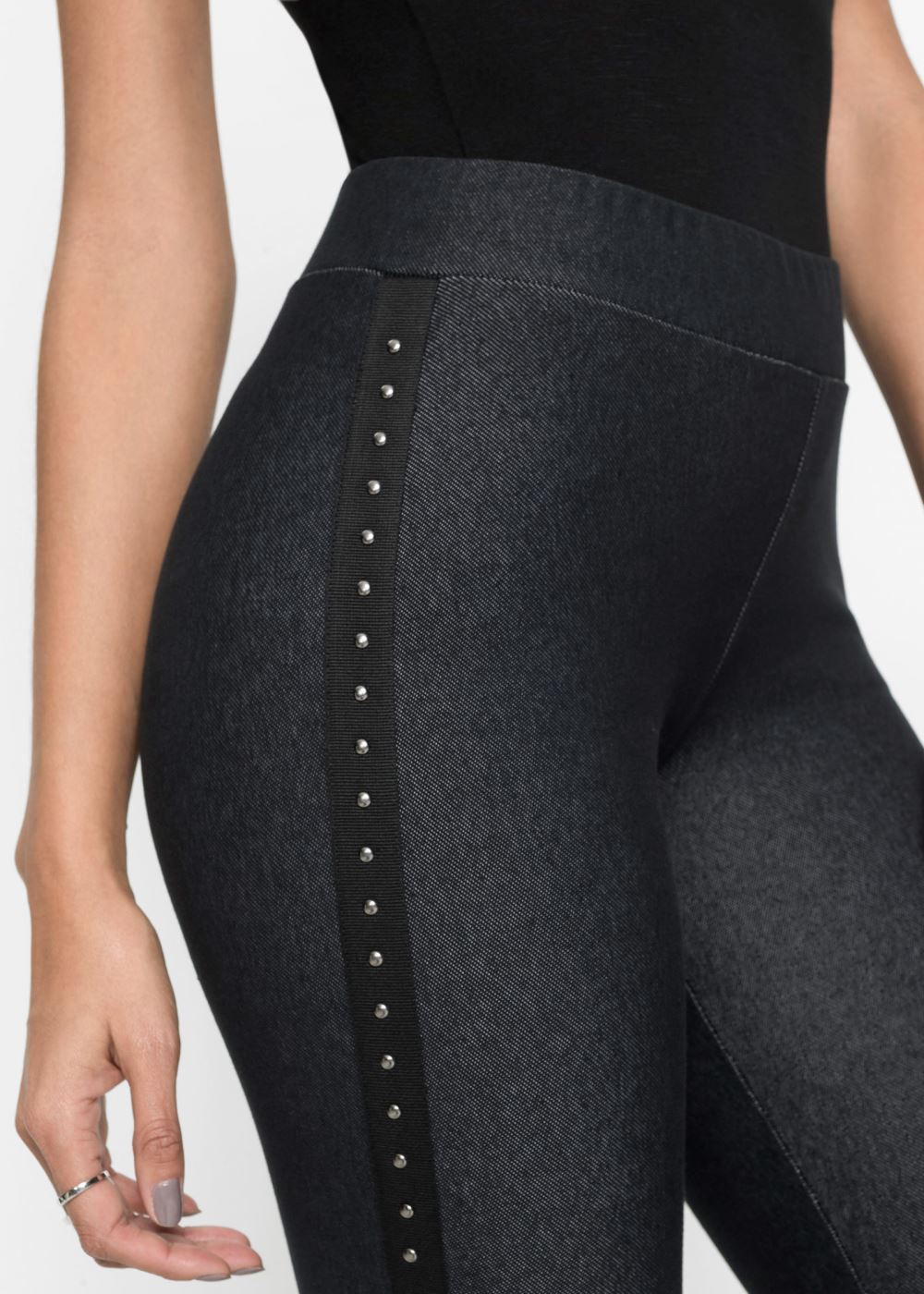 Venus Plus Size Embellished Leggings in Black
