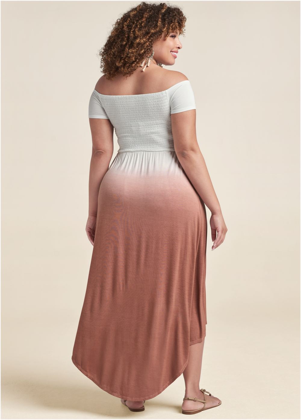 Venus Plus Size Off-The-Shoulder Ombre Dress