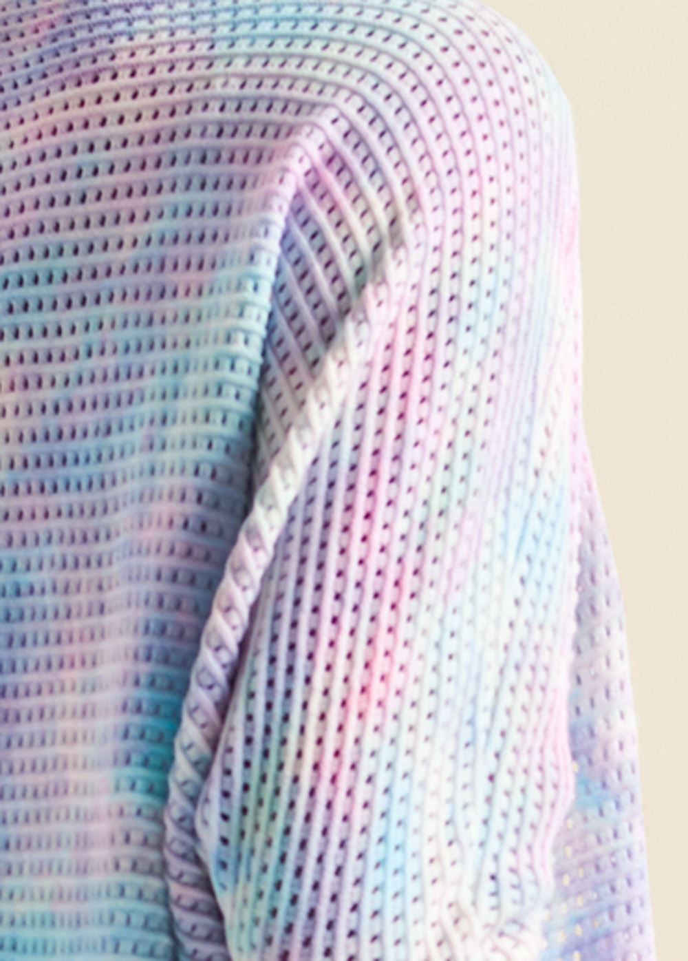 Venus Plus Size Tie-Dye Cocoon Cardigan in Pink Multi