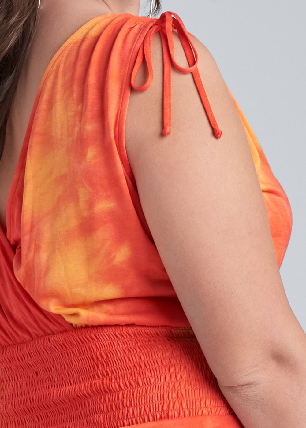 Venus Plus Size Tie Dye Jumpsuit in Orange Multi