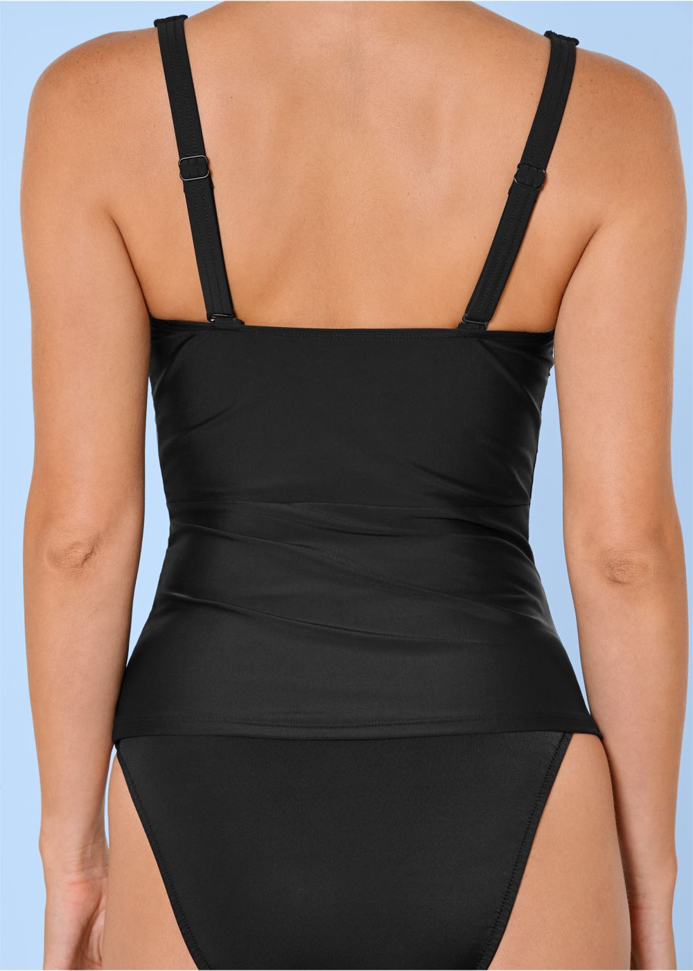 Venus Plus Size Slenderizing Tankini Top Bikini - Black And White