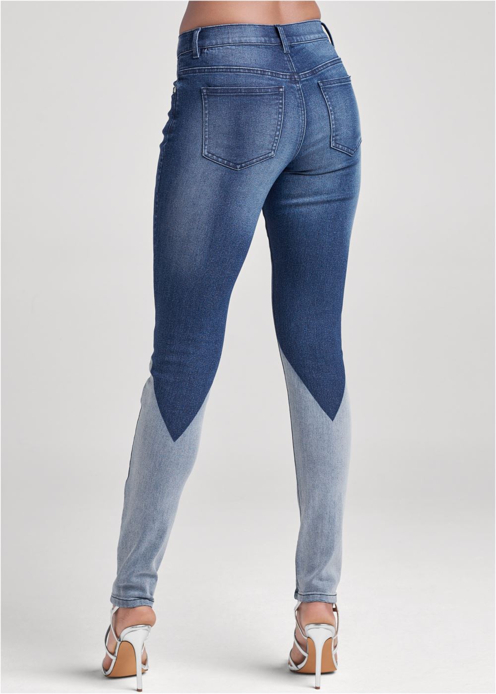 Venus Denim Blue LASER PRINT SKINNY JEANS