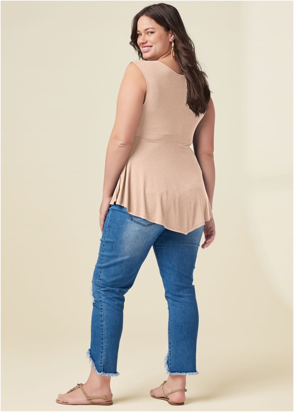 Venus Plus Size Henley Babydoll Top