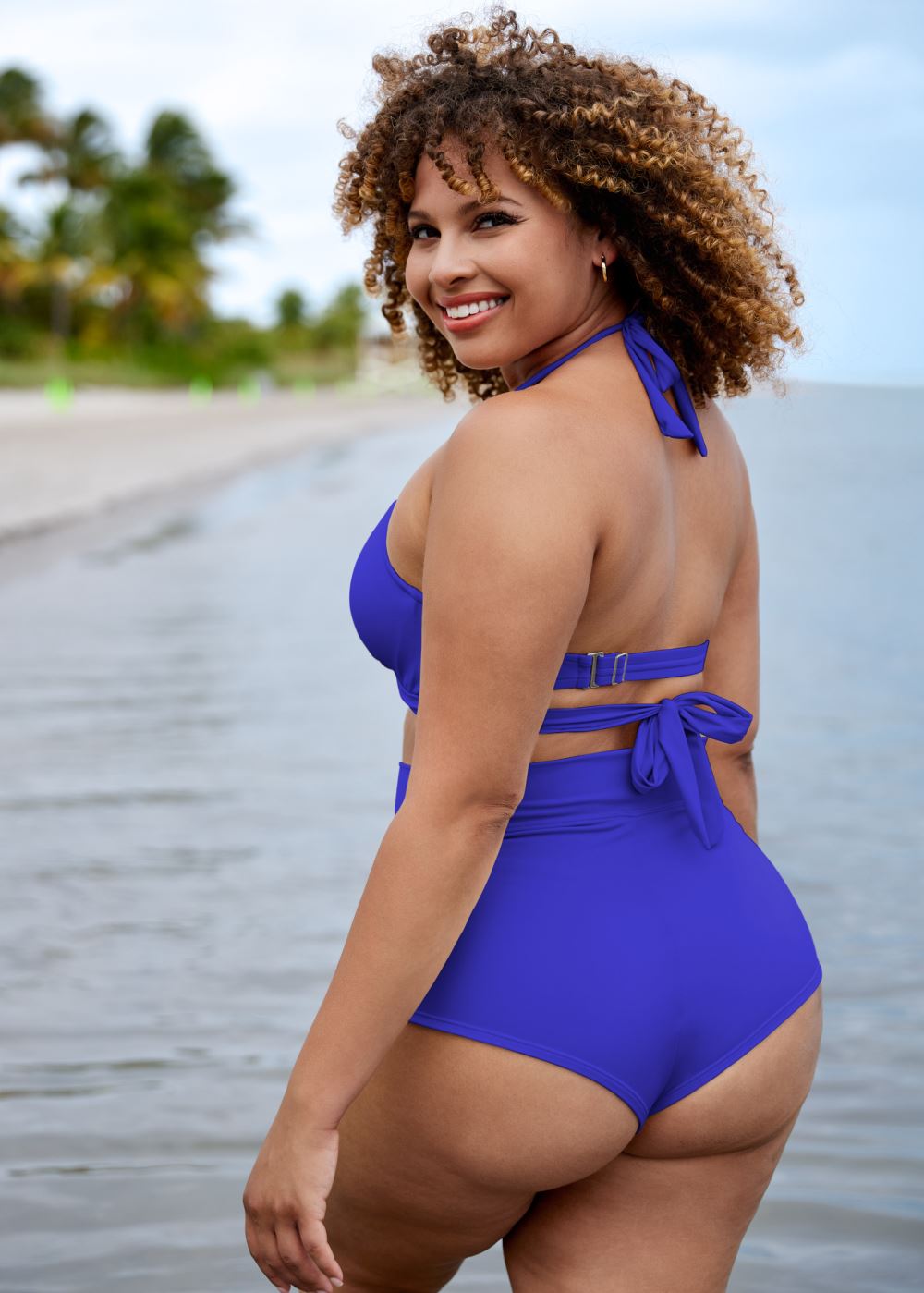 Venus Plus Size Underwire Wrap Top Bikini - Cobalt Blue