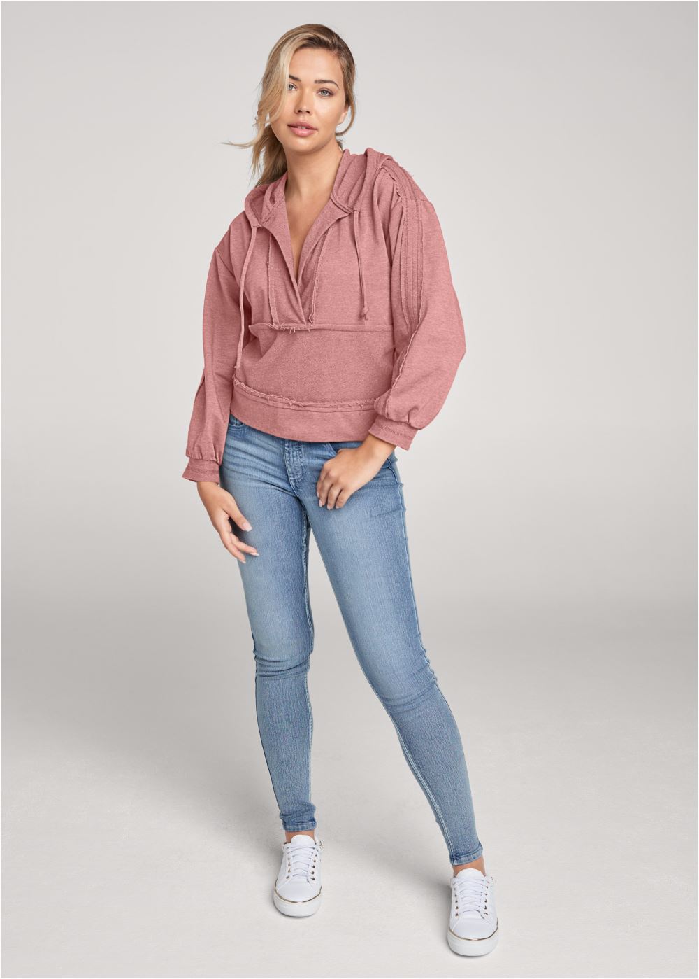Venus Plus Size Drawstring Detail Hoodie
