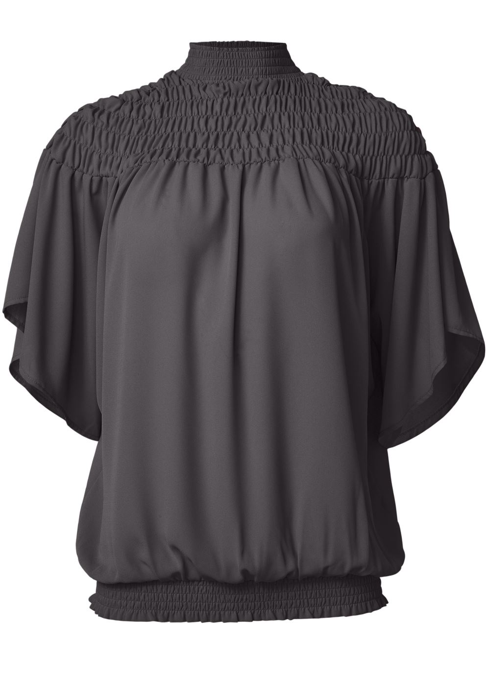 Venus Plus Size Smocked Blouson Top