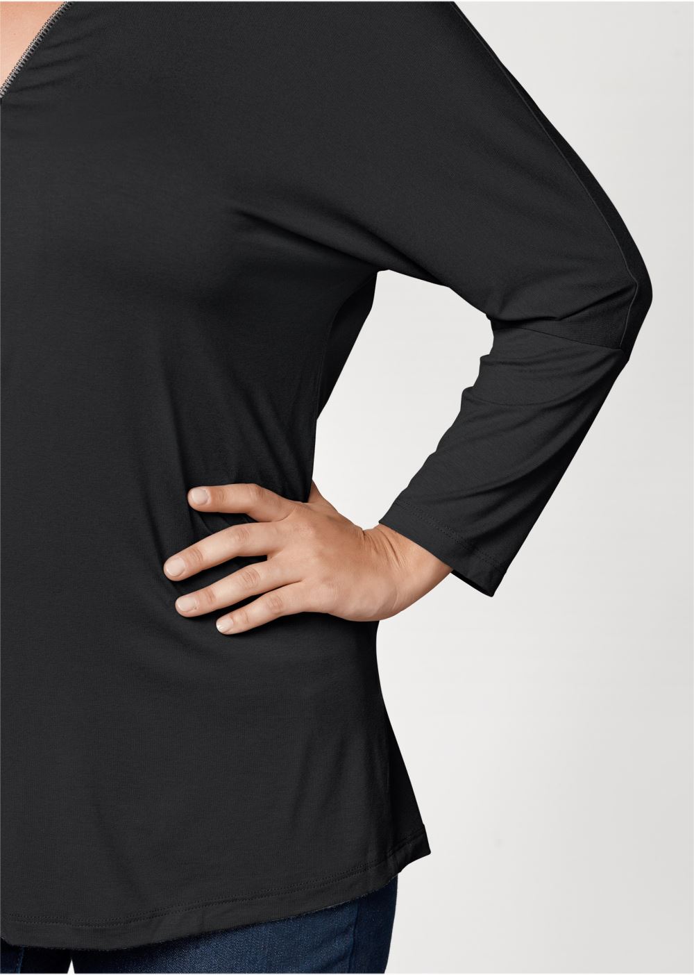 Venus Plus Size Zip Detail Top
