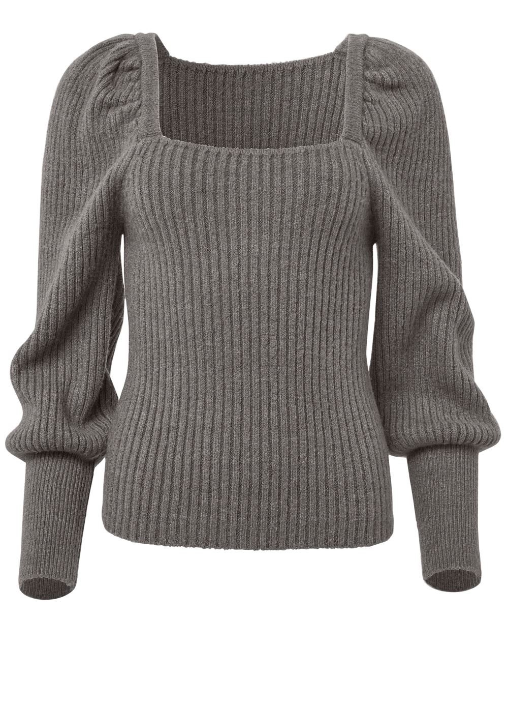Venus Plus Size Square Neck Sweater in Dark Grey