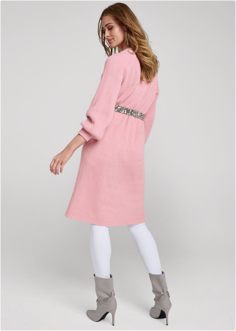 Venus Plus Size Sweater Duster in Pink