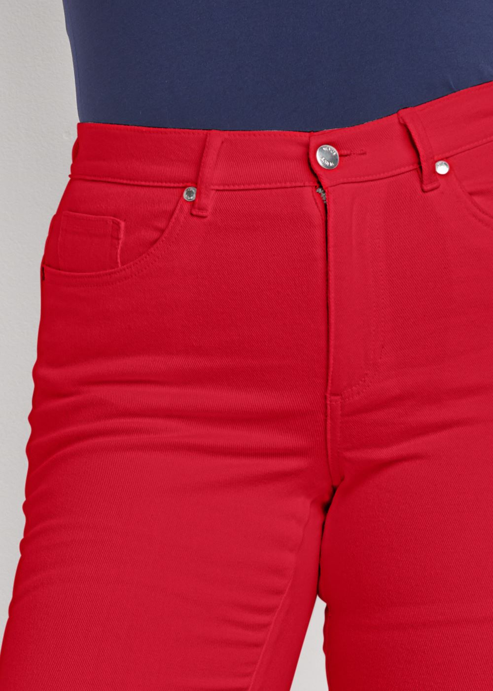 Venus Plus Size Jean Bermuda Shorts - Red
