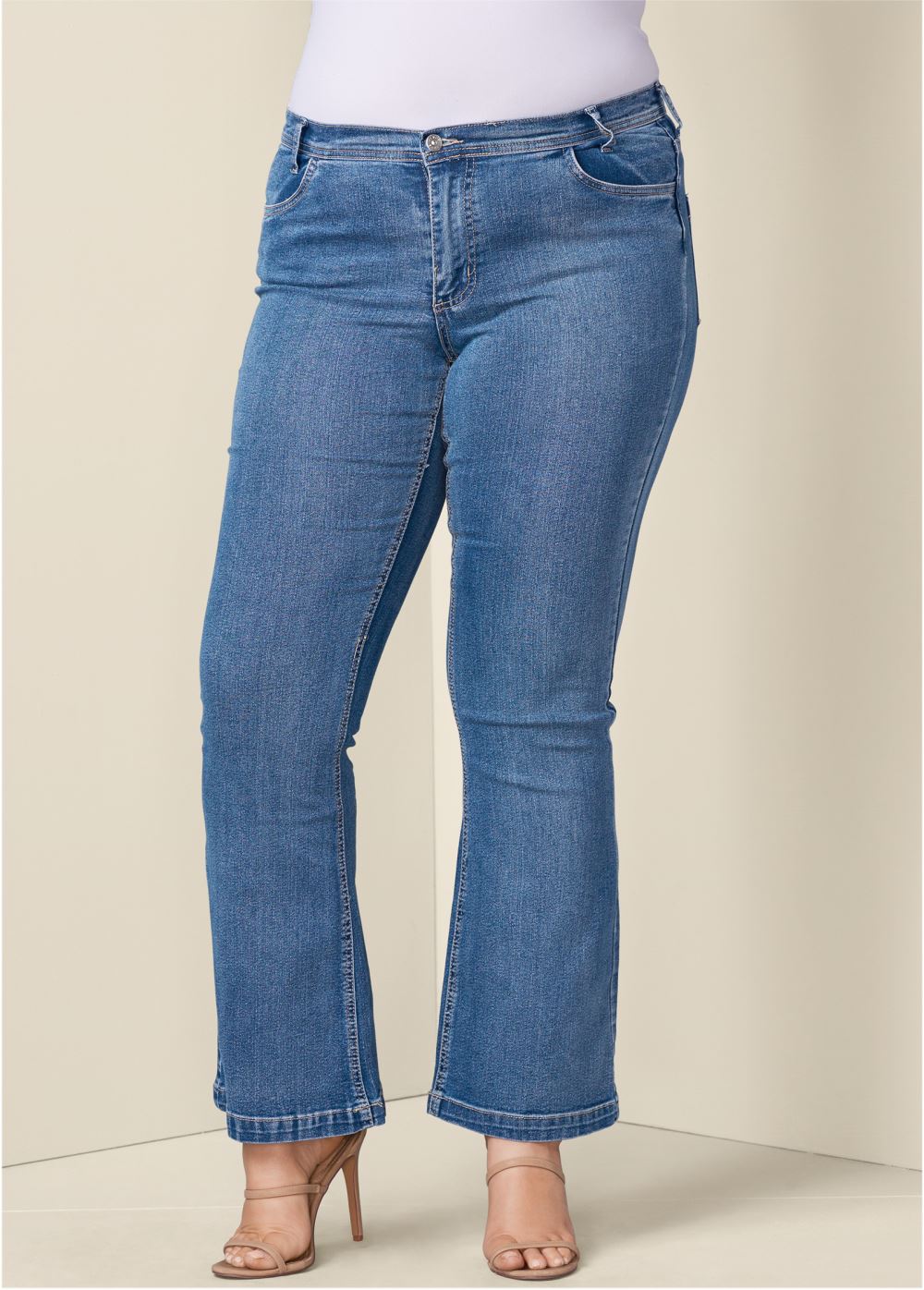 Venus Plus Size Bootcut Jeans in Medium Wash