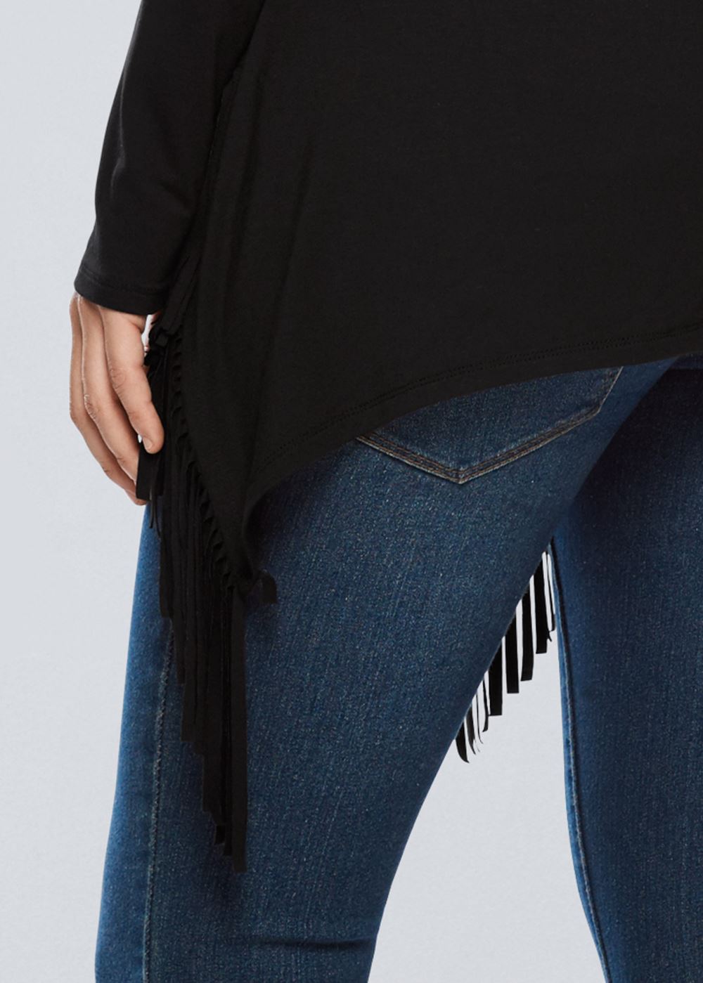 Venus Plus Size Fringe Detail Tunic Top