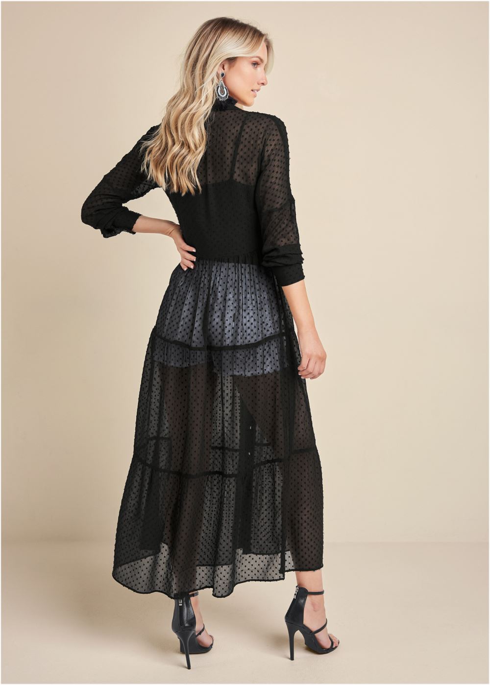 Venus Plus Size Swiss Dot Maxi Top