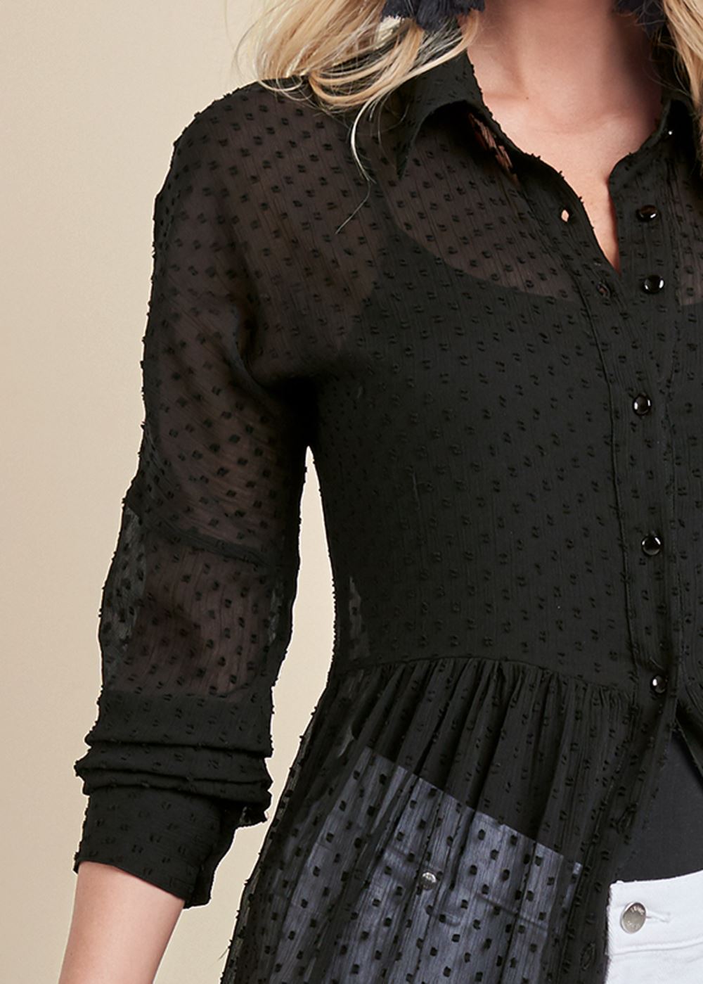 Venus Plus Size Swiss Dot Maxi Top