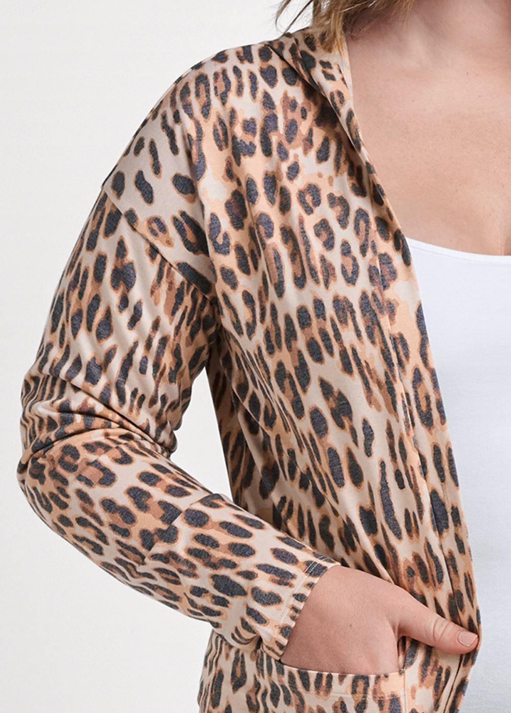 Venus Plus Size Sand Dune Cheetah Duster in Brown Multi