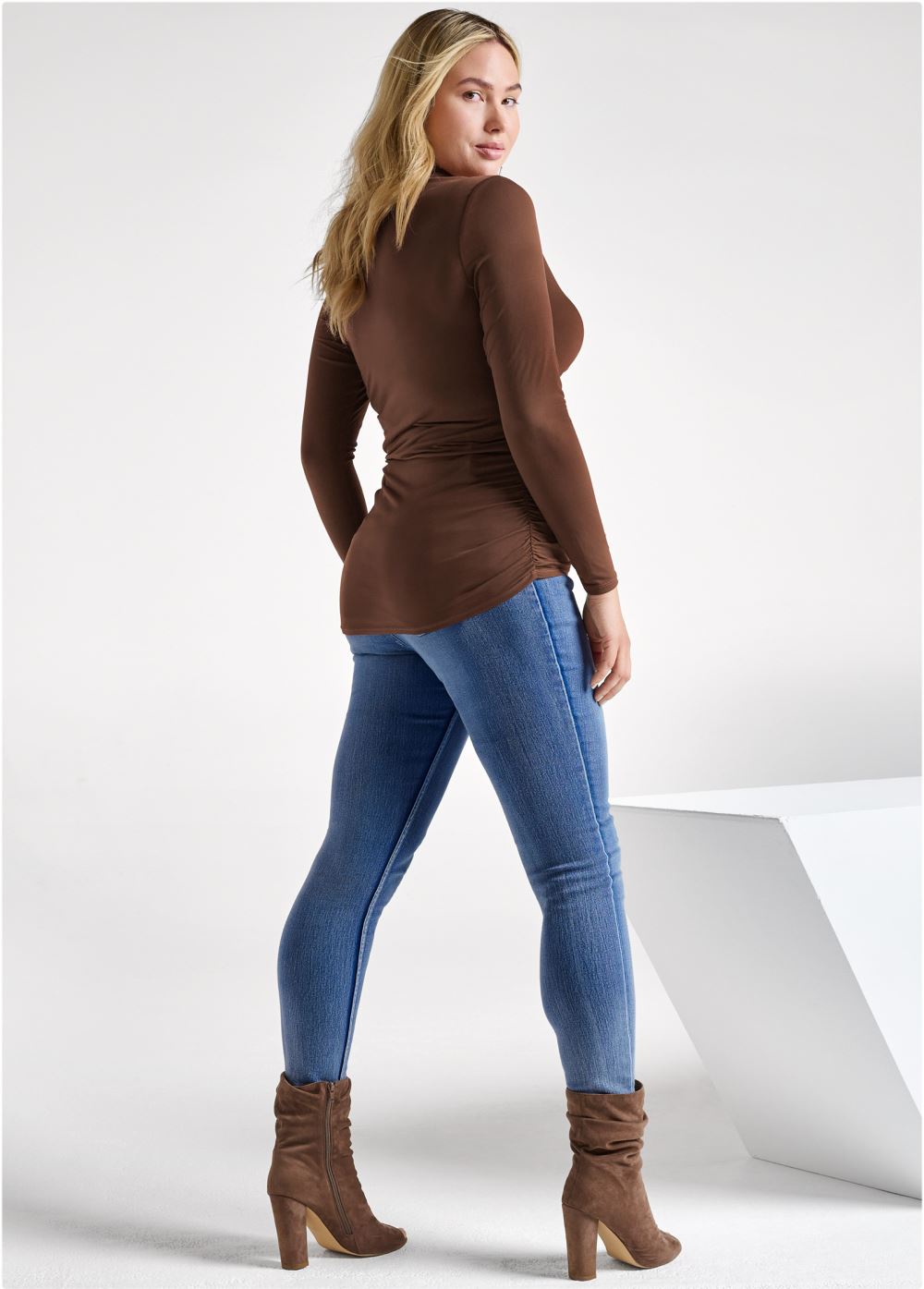Venus Plus Size Snap Front Collared Top
