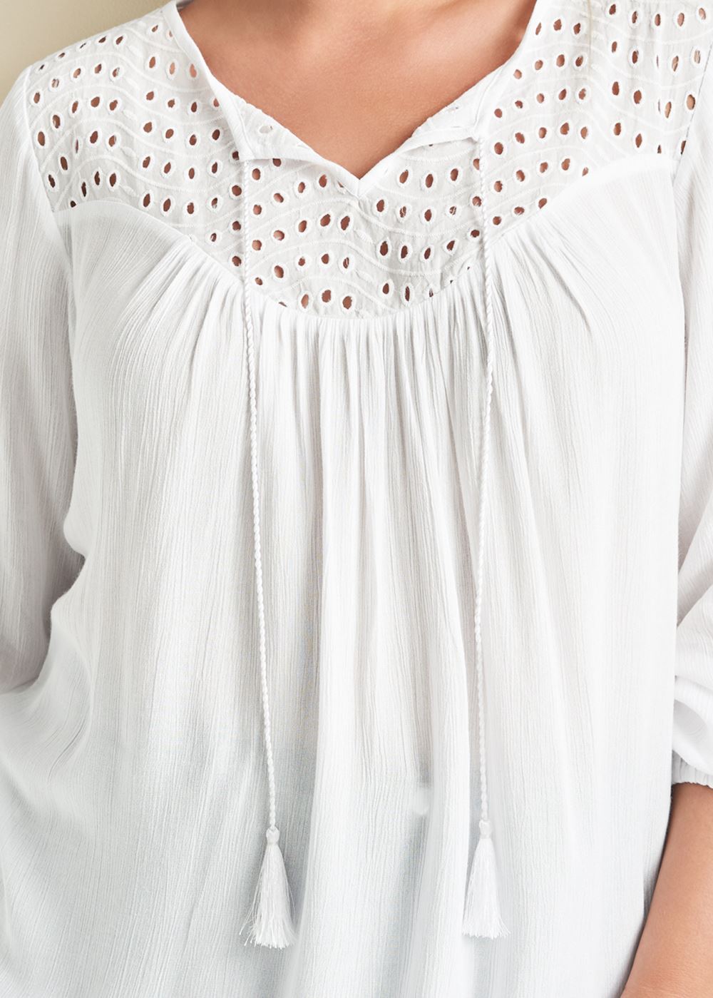 Venus Plus Size Oversize Tie-Front Blouse