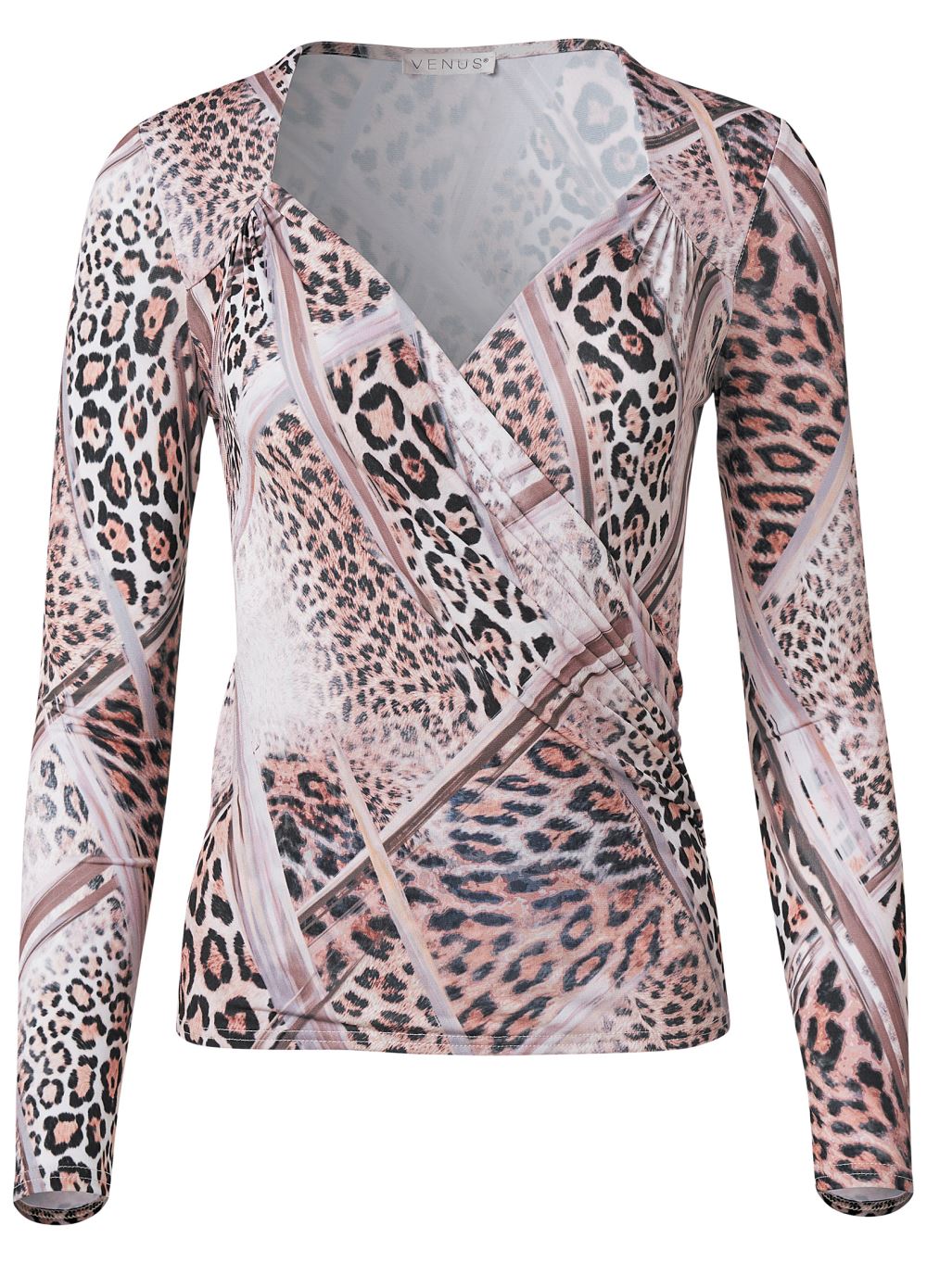 Venus Plus Size Animal Print Ruched Top