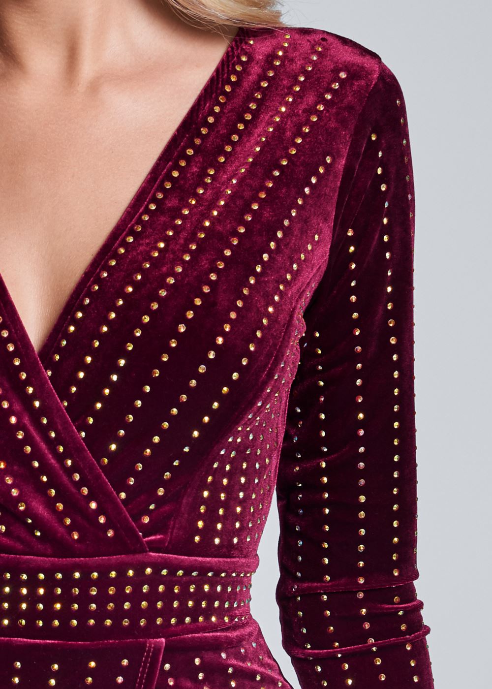 Venus Plus Size Embellished Velvet Dress
