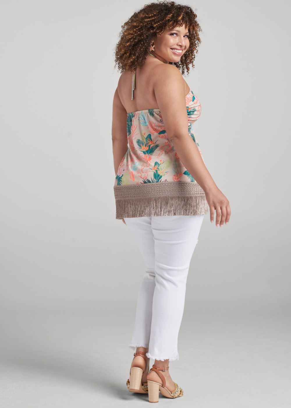 Venus Plus Size Under-The-Sea Print Halter Top