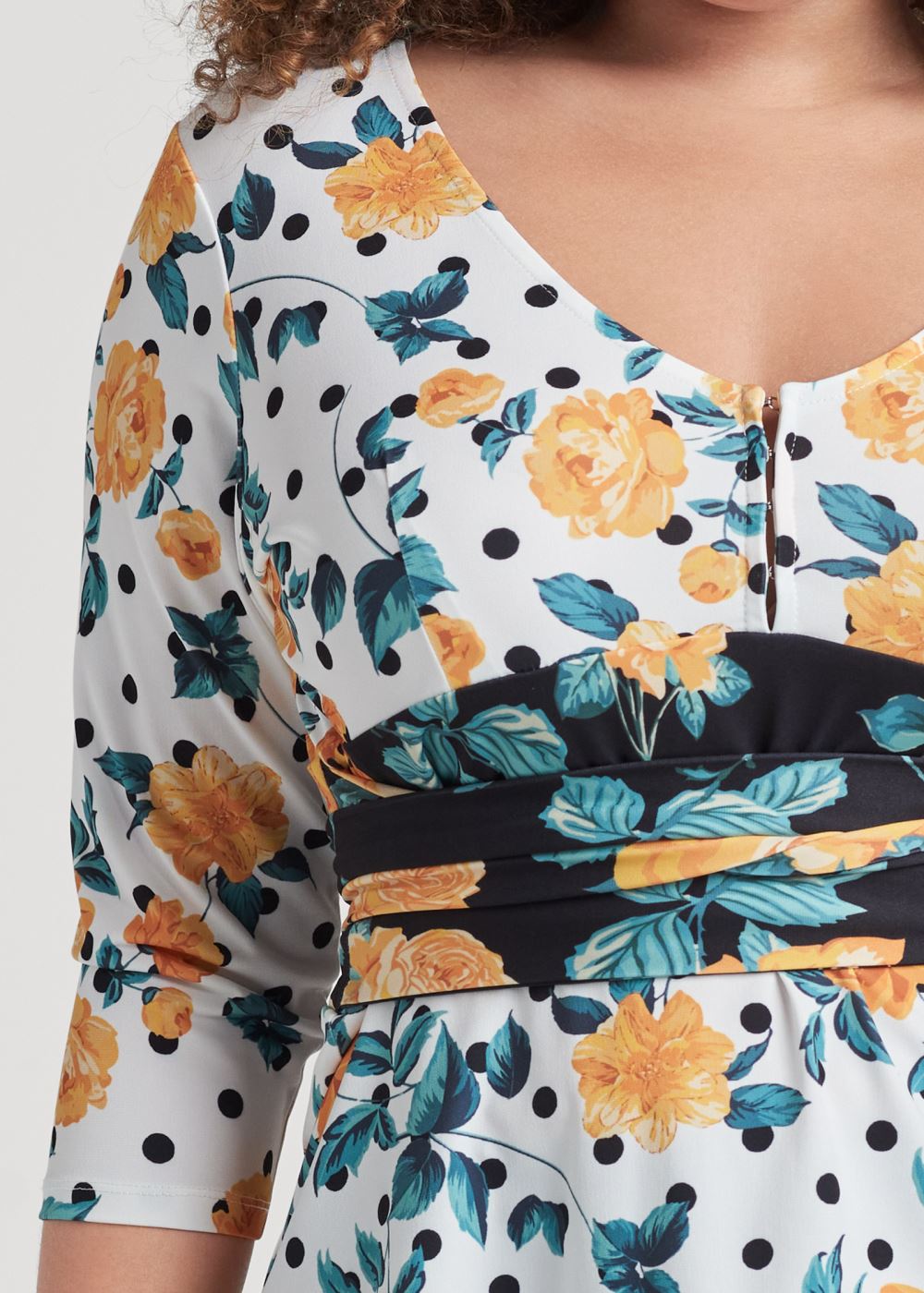 Venus Plus Size Rose And Polka-Dot Top