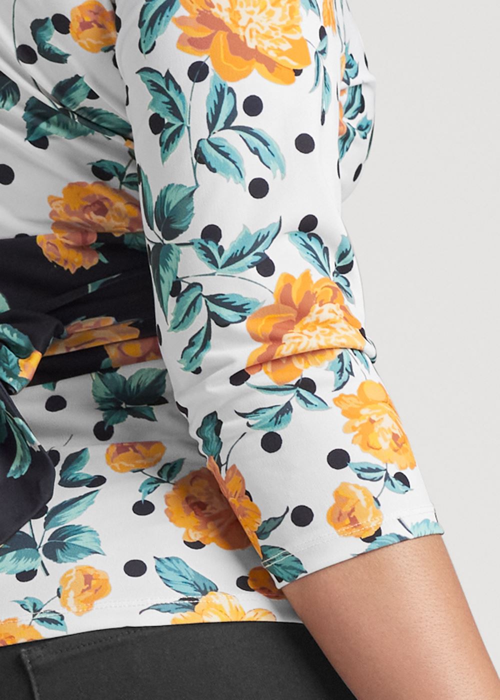 Venus Plus Size Rose And Polka-Dot Top