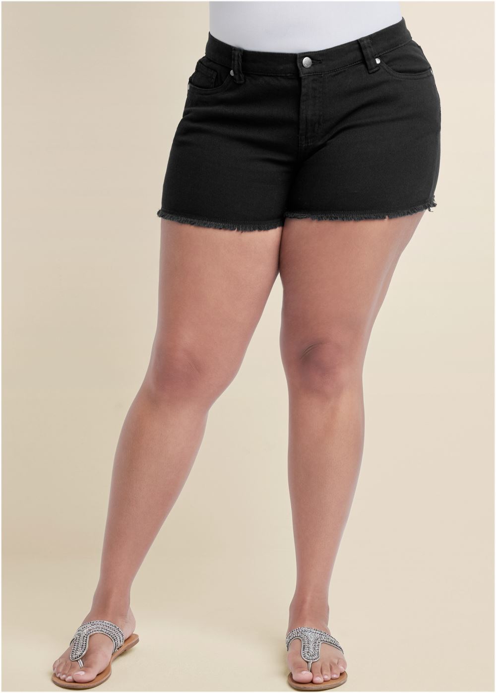 Venus Black CUTOFF JEAN SHORTS