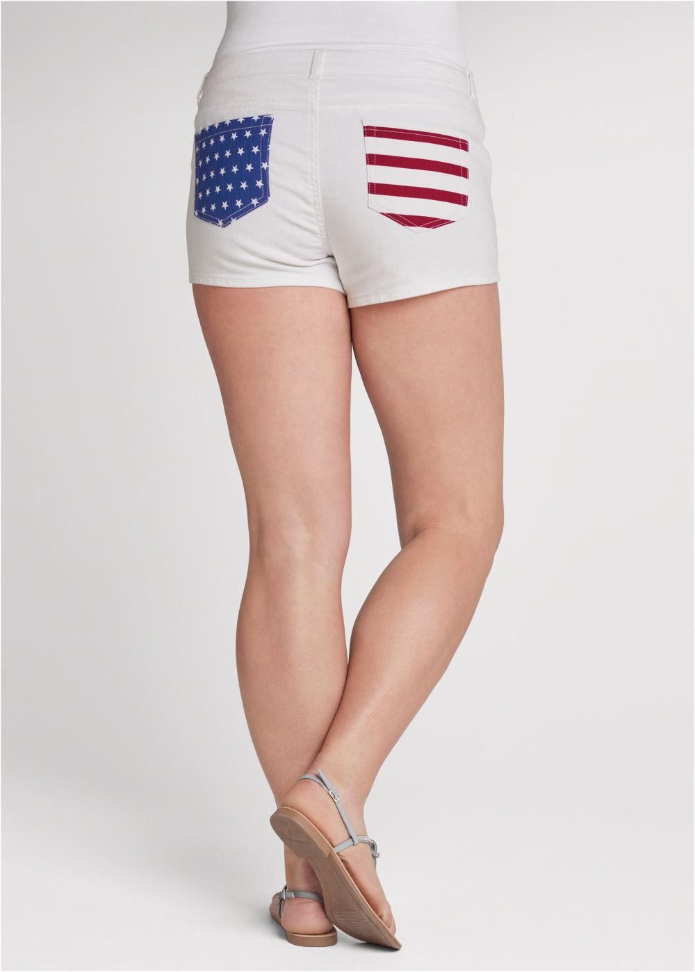 Venus Plus Size Americana Shorts - White Denim