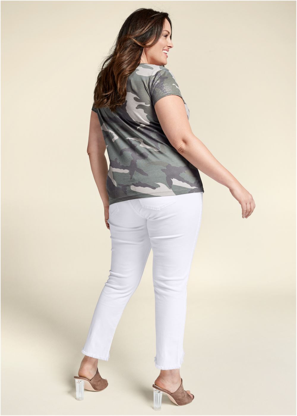 Venus Olive Multi CAMO POCKET TOP