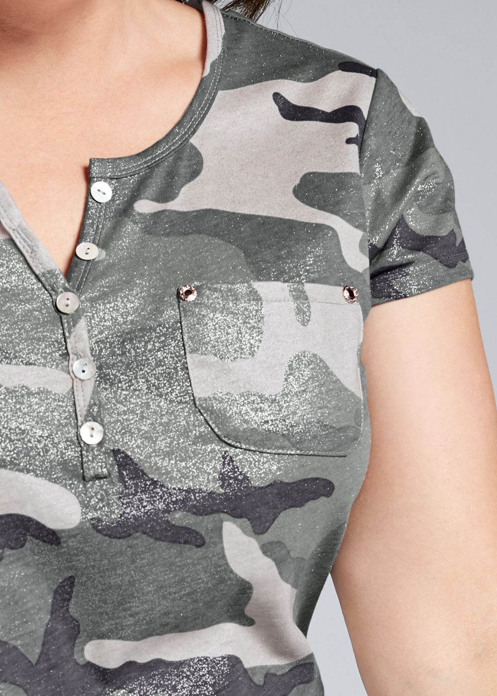 Venus Olive Multi CAMO POCKET TOP