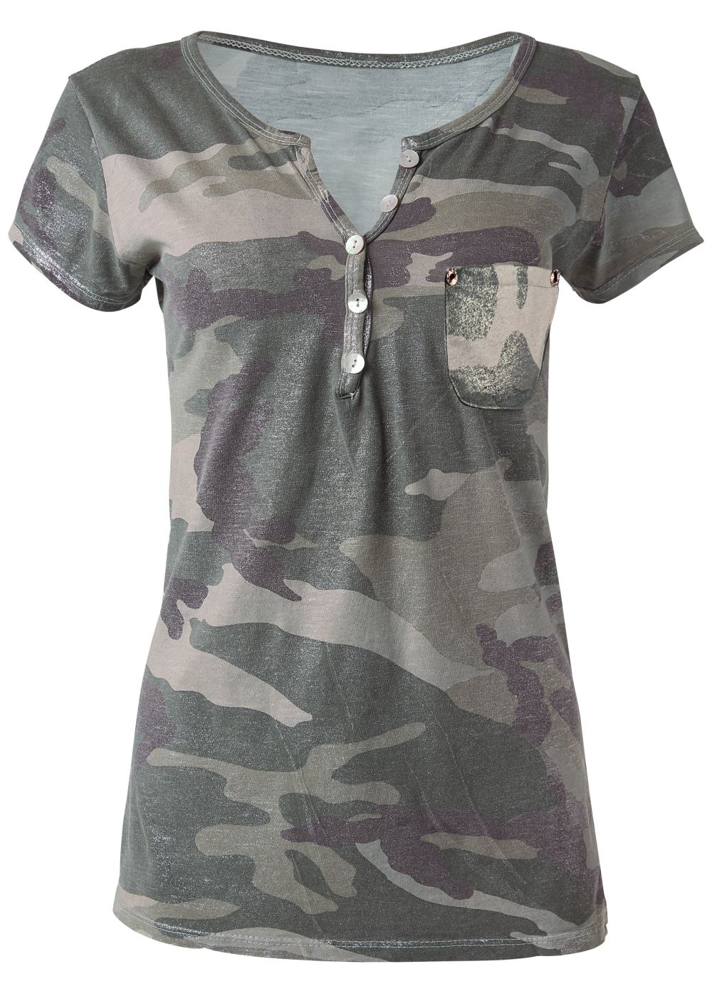 Venus Olive Multi CAMO POCKET TOP