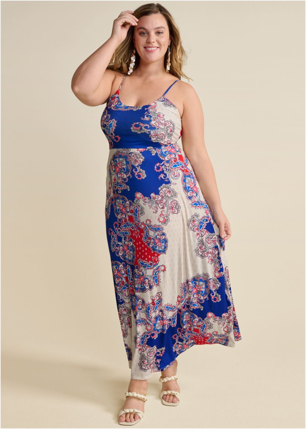 Venus Plus Size Twist Back Maxi Dress