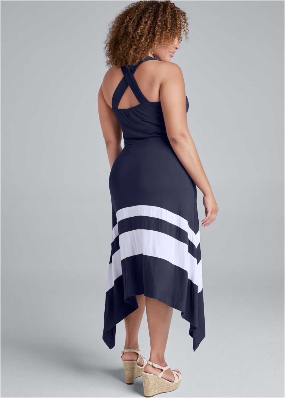 Venus Plus Size Color Block Maxi Dress