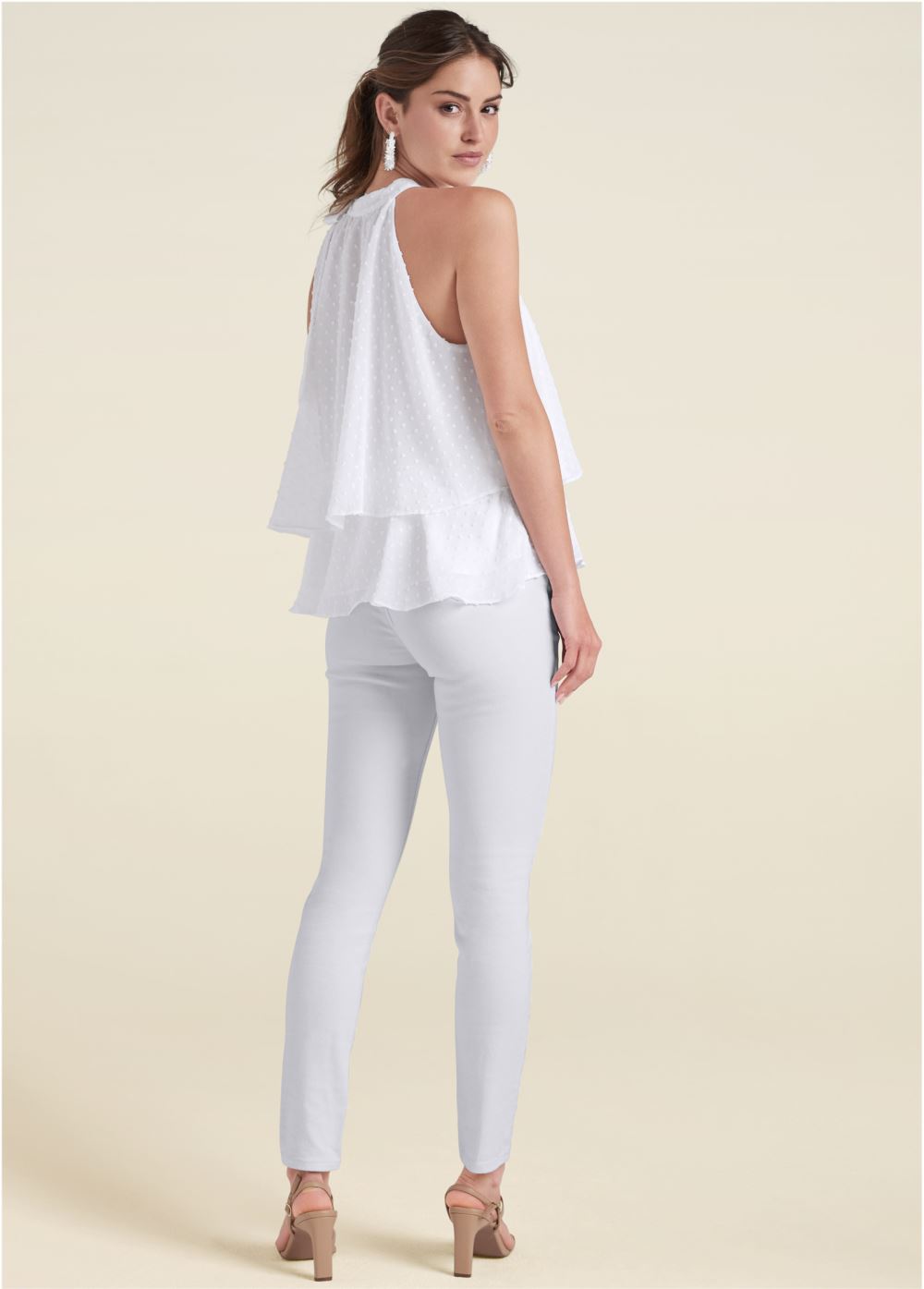 Venus Plus Size Swiss Dot Mock-Neck Top