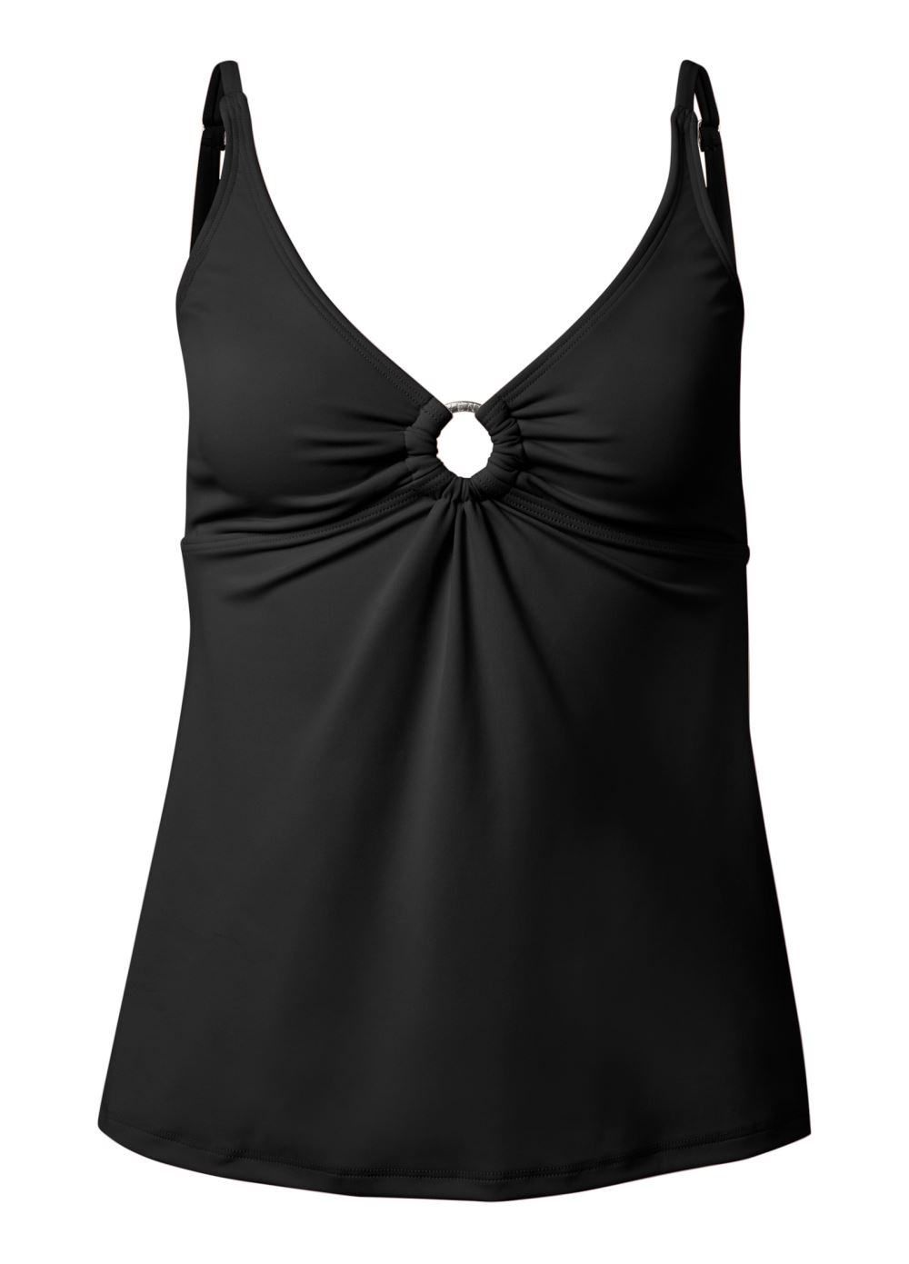 Venus Plus Size Willow Ring Tankini Top Bikini - Black Beauty