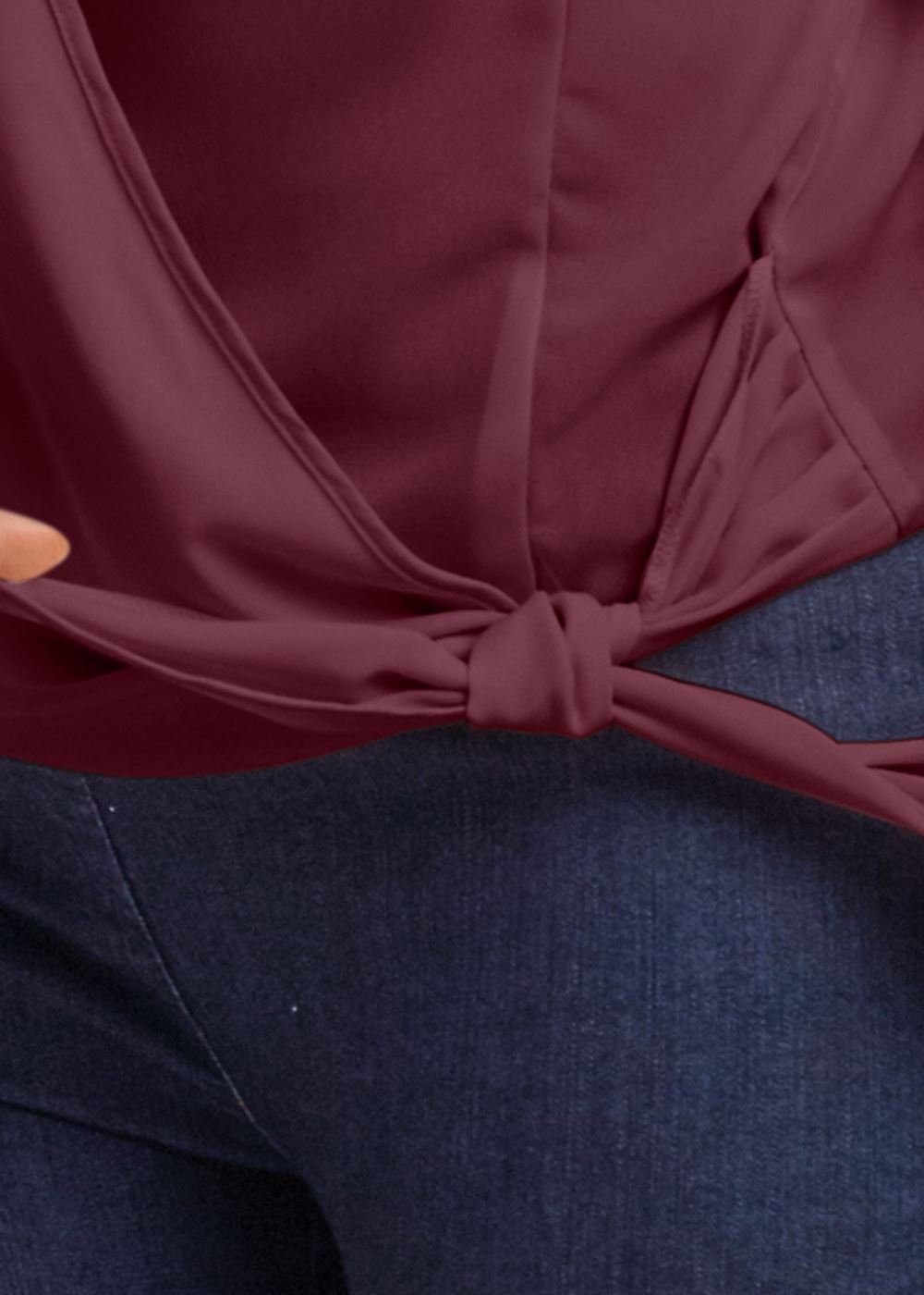 Venus Plus Size Surplice Side Tie Blouse
