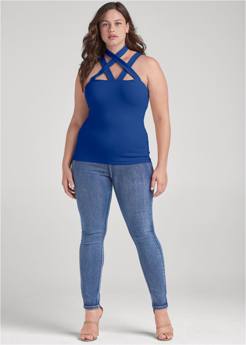 Venus Plus Size Strappy Sleeveless Top