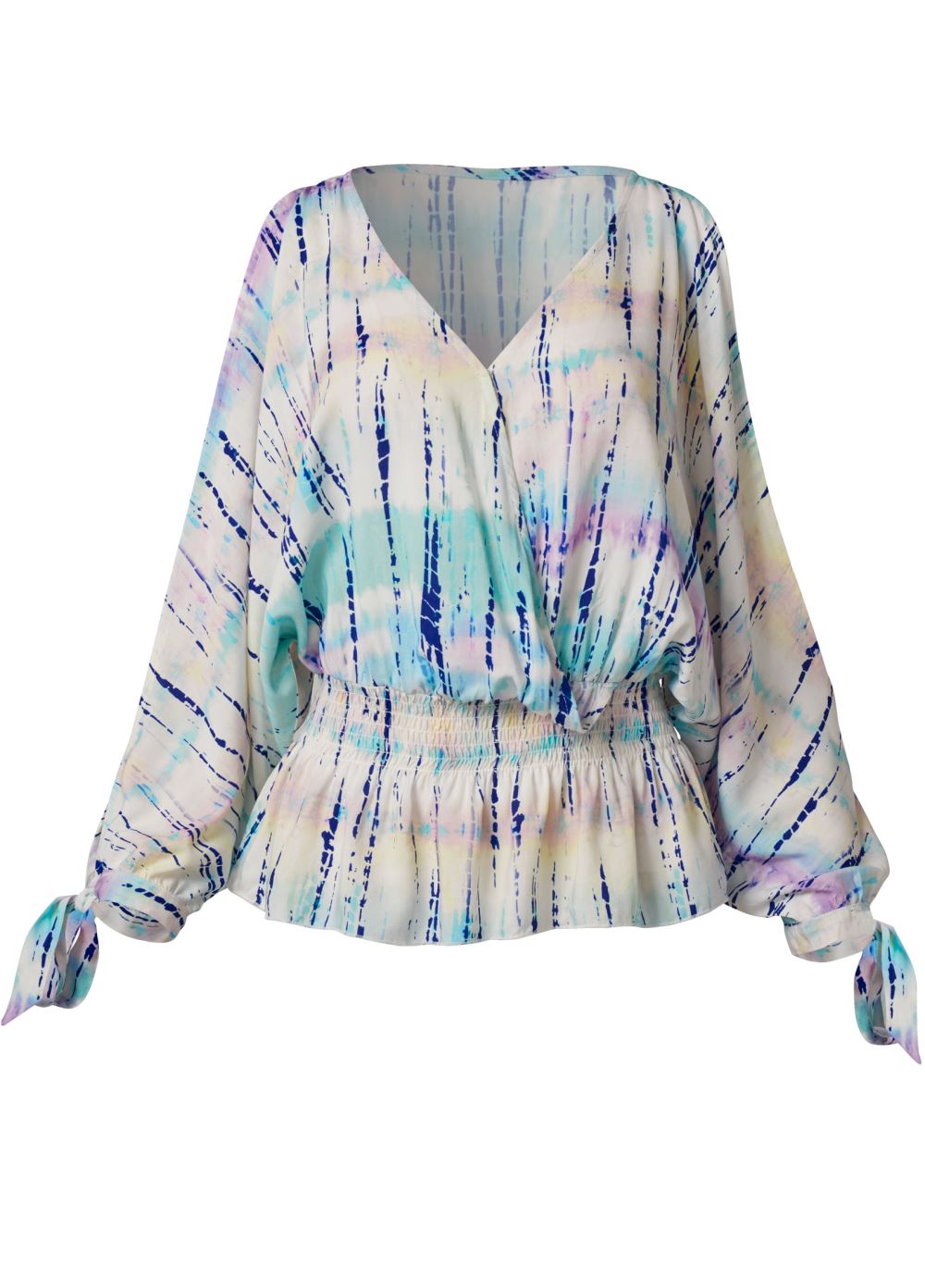 Venus Plus Size Tie Dye Cold-Shoulder Top
