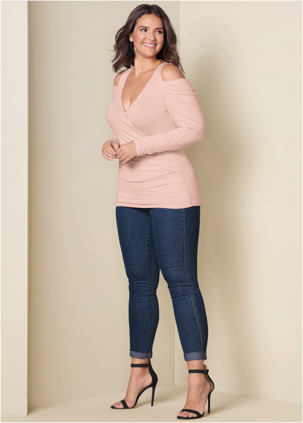 Venus Plus Size Draped Sleeve Top