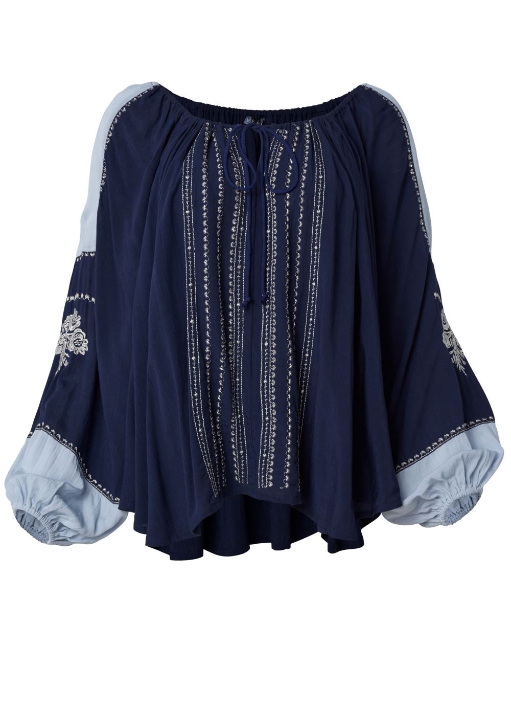 Venus Plus Size Embroidered Peasant Top