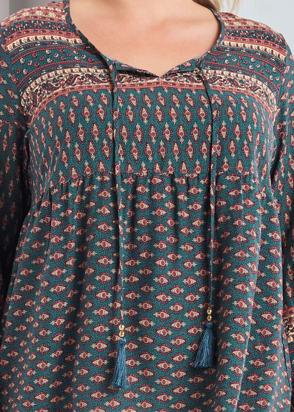 Venus Plus Size Boho Printed Top