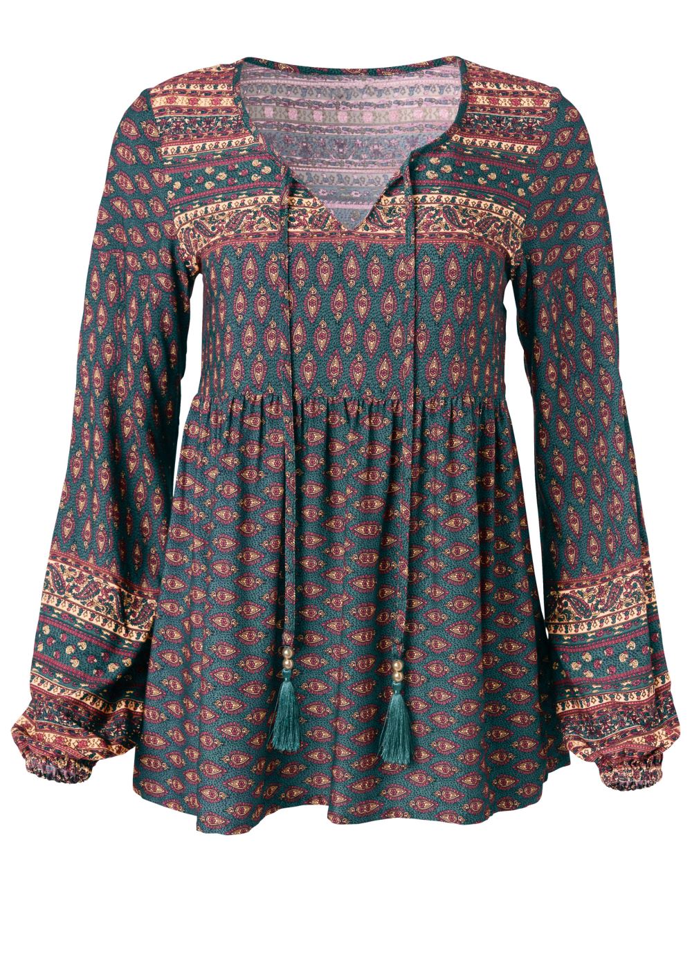 Venus Plus Size Boho Printed Top