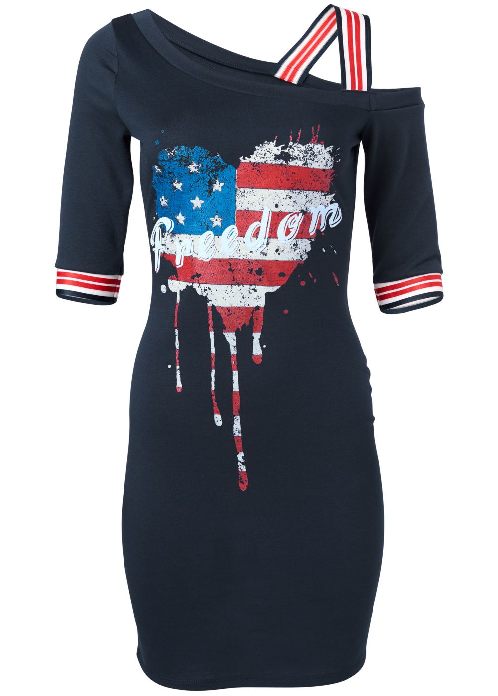 Venus Plus Size Graphic Lounge Dress in Blue Multi