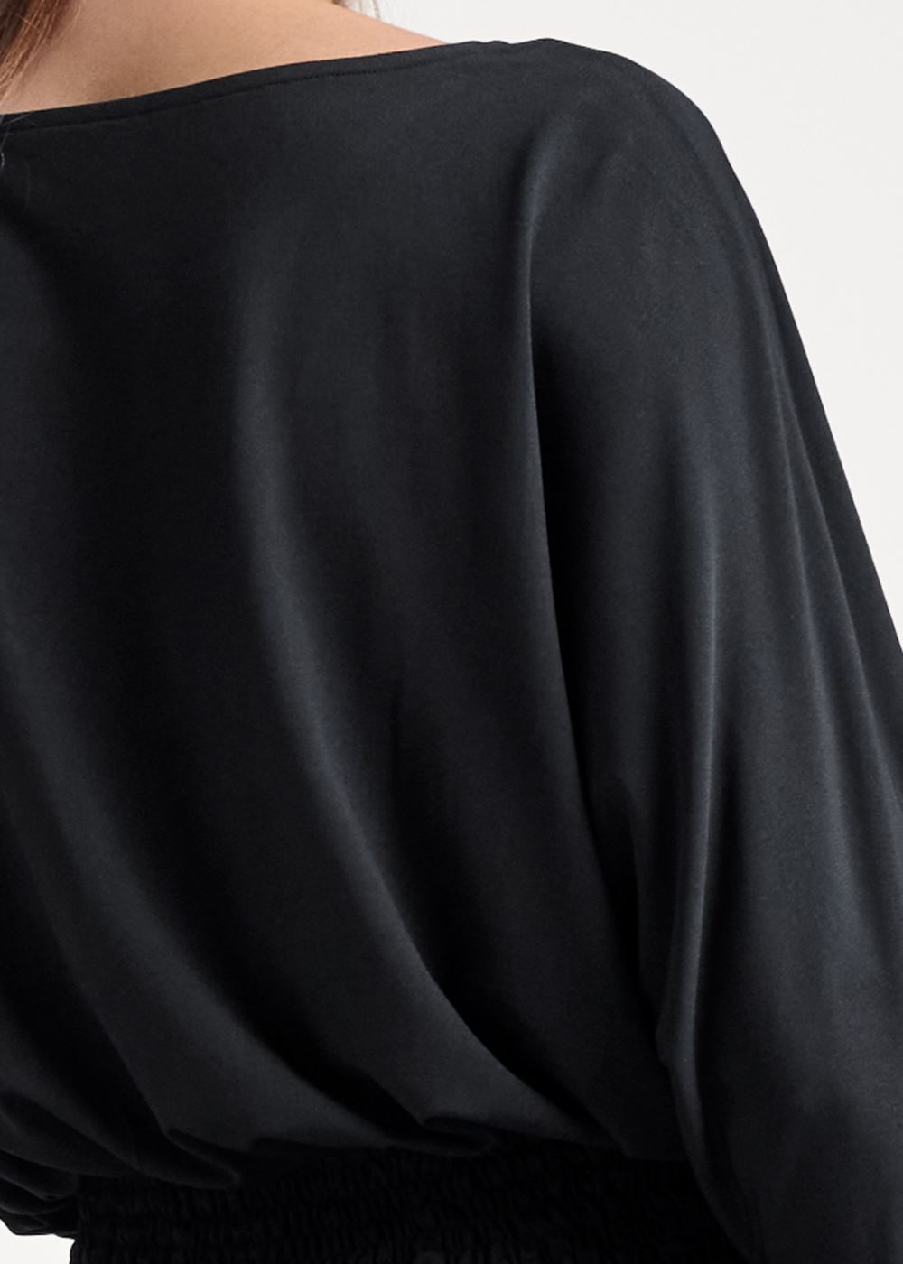 Venus Plus Size Smocked Waist Blouson Top