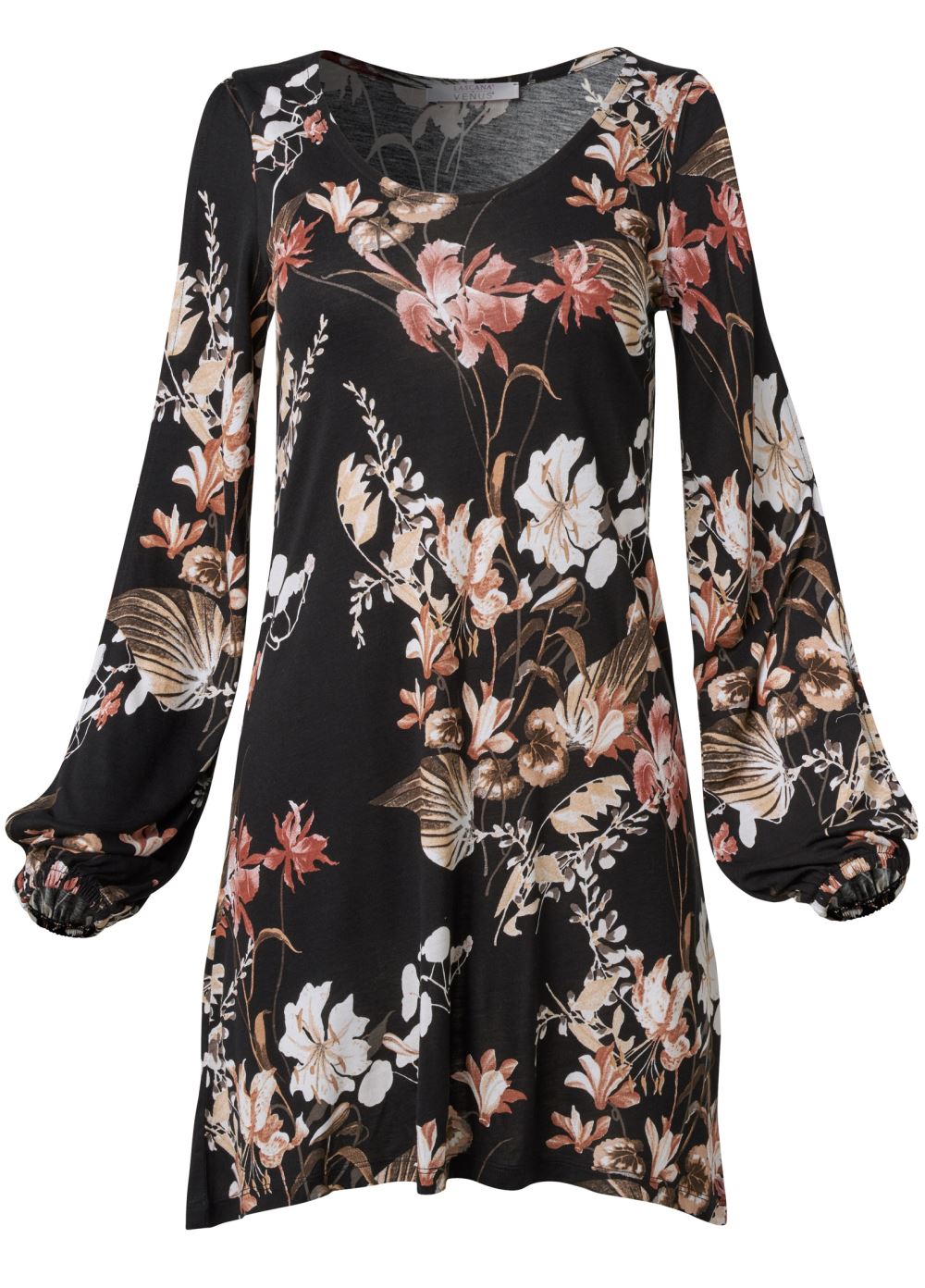 Venus Black & Brown SLEEVE DETAIL DRESS