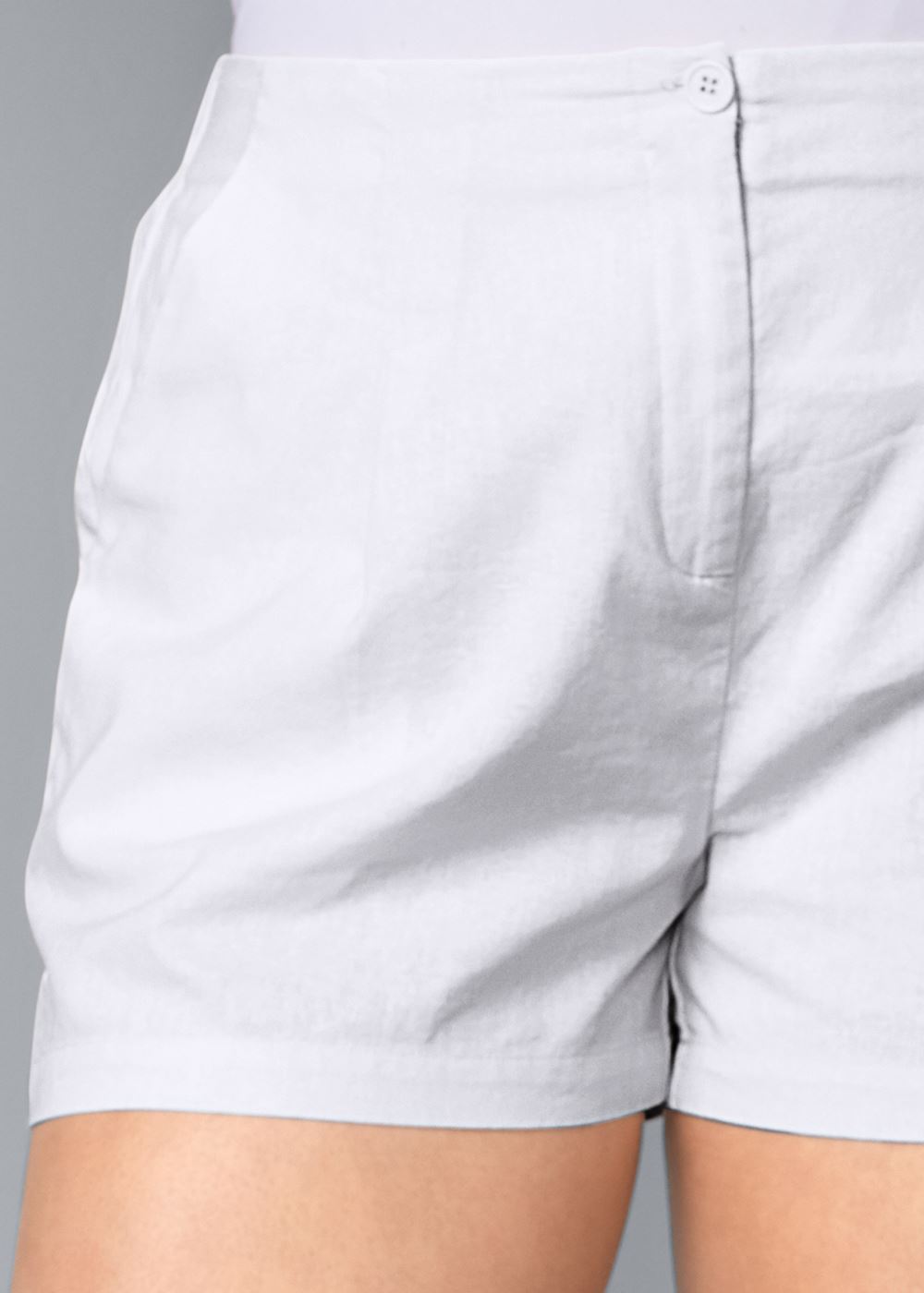 Venus Plus Size Linen Shorts - White