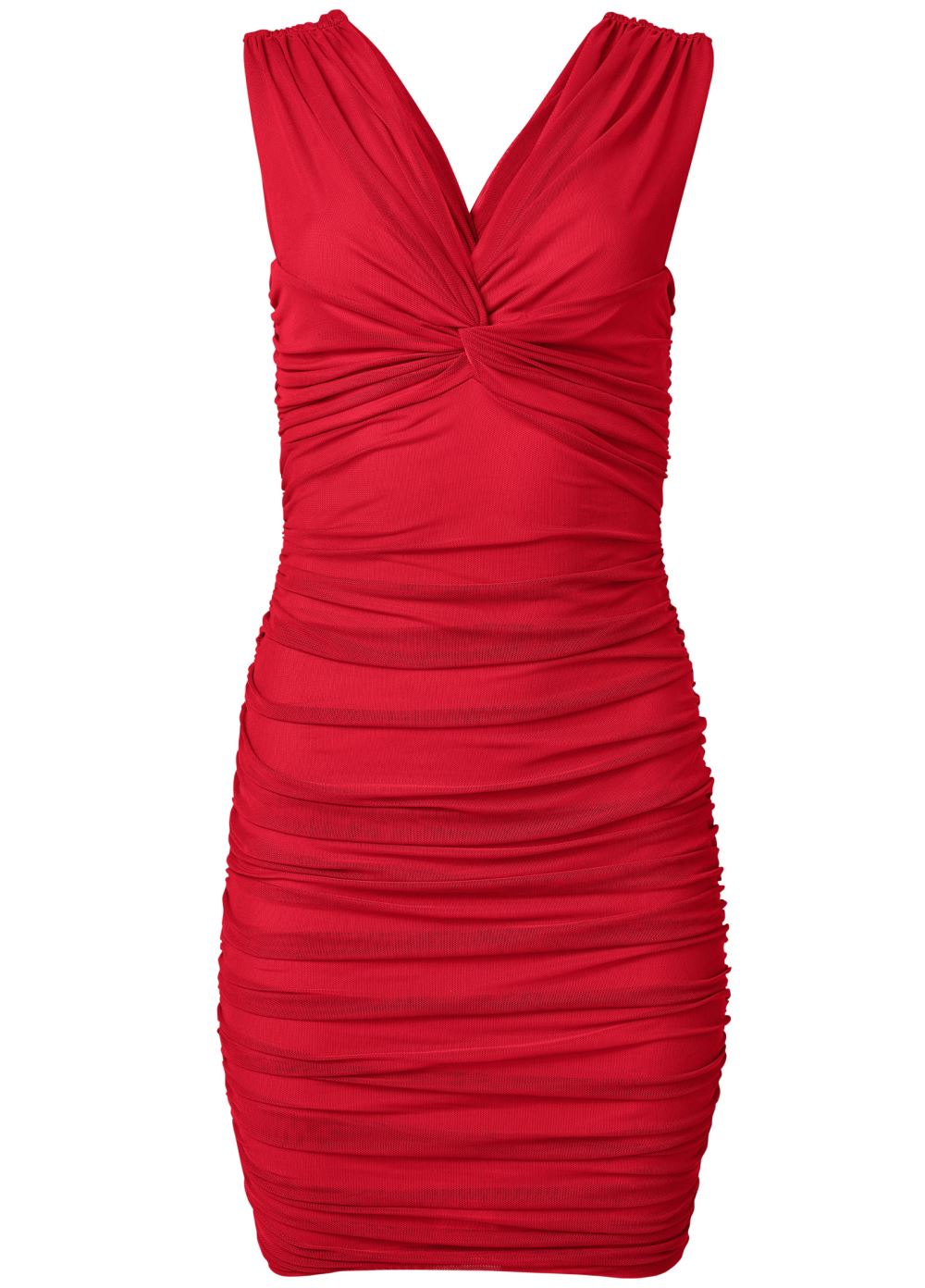 Venus Plus Size Twist Front Mesh Dress