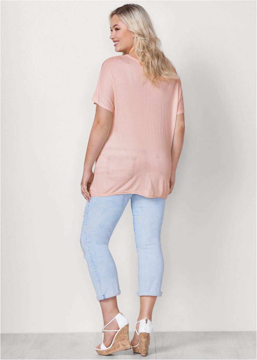 Venus Plus Size Twisted Knot Detail Tee